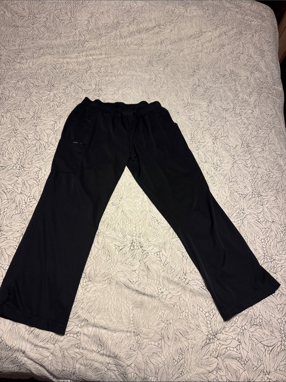 healing hands Black Boot Cut Scrub Pants